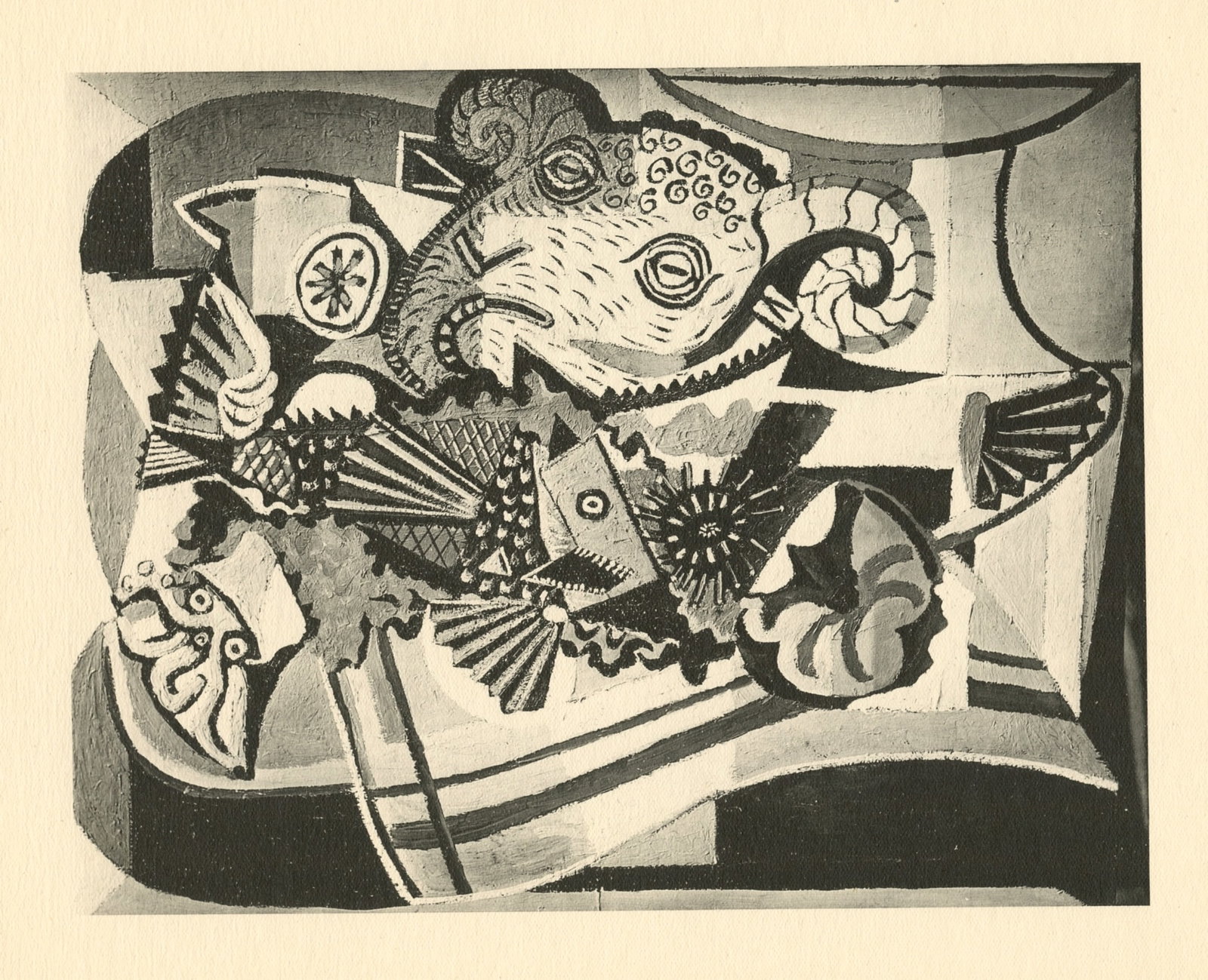 Pablo Picasso - The Ram's Head: Medium: collotype (after the painting). Printed in Paris in 1926 in an edition of 700 and published by Christian Zervos for the art revue Cahiers d'Art. Image size: 6 1/2 x 8 3/8 inches (167 x 211
