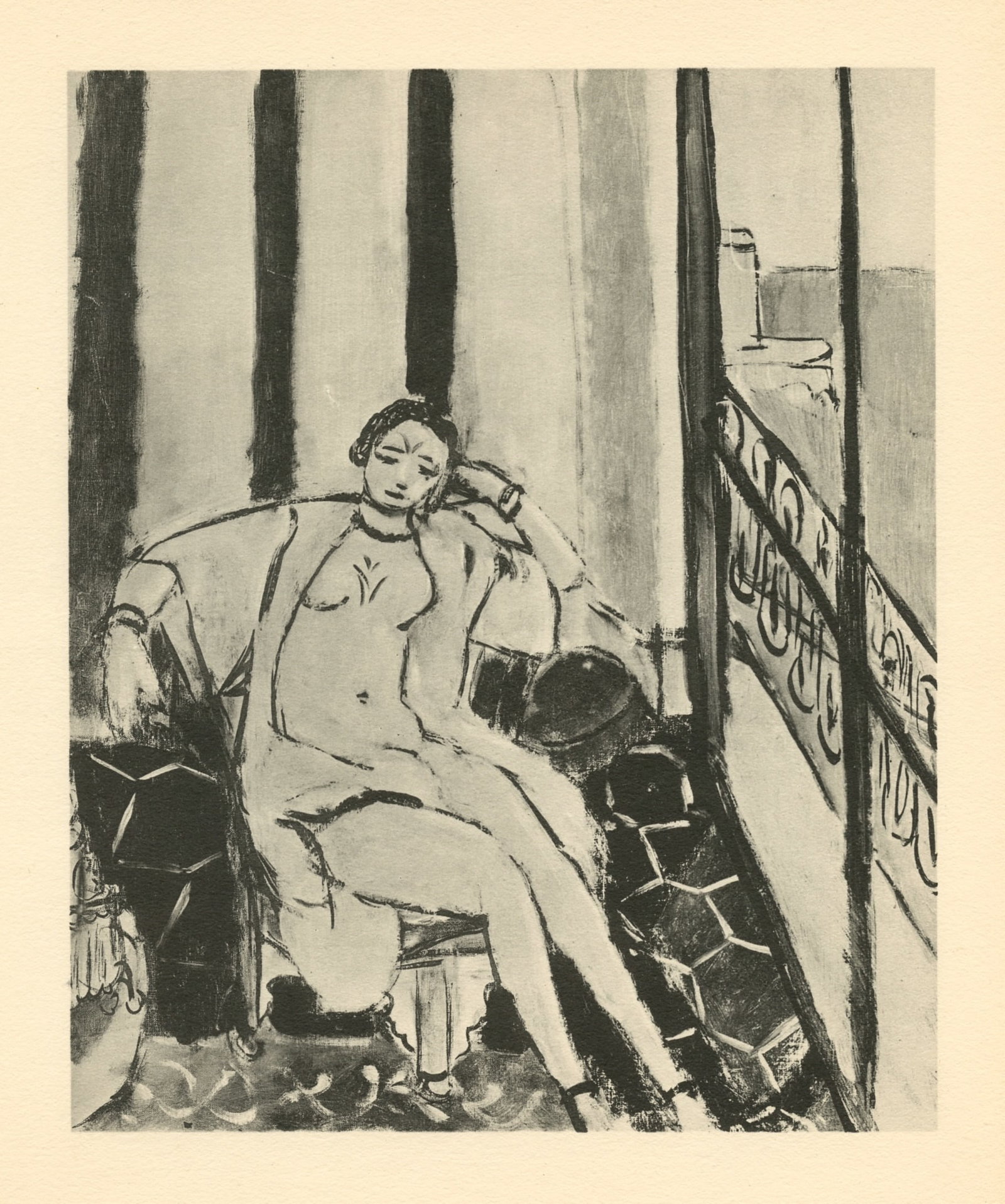 Henri Matisse "Seated Odalisque" 1929: Medium: collotype (after the painting). Printed in 1929 and published in Paris by Editions Chroniques du Jour in an edition of 650. Image size: 8 x 6 1/2 inches (202 x 166 mm). Sheet size: 11 x 8 3/4 