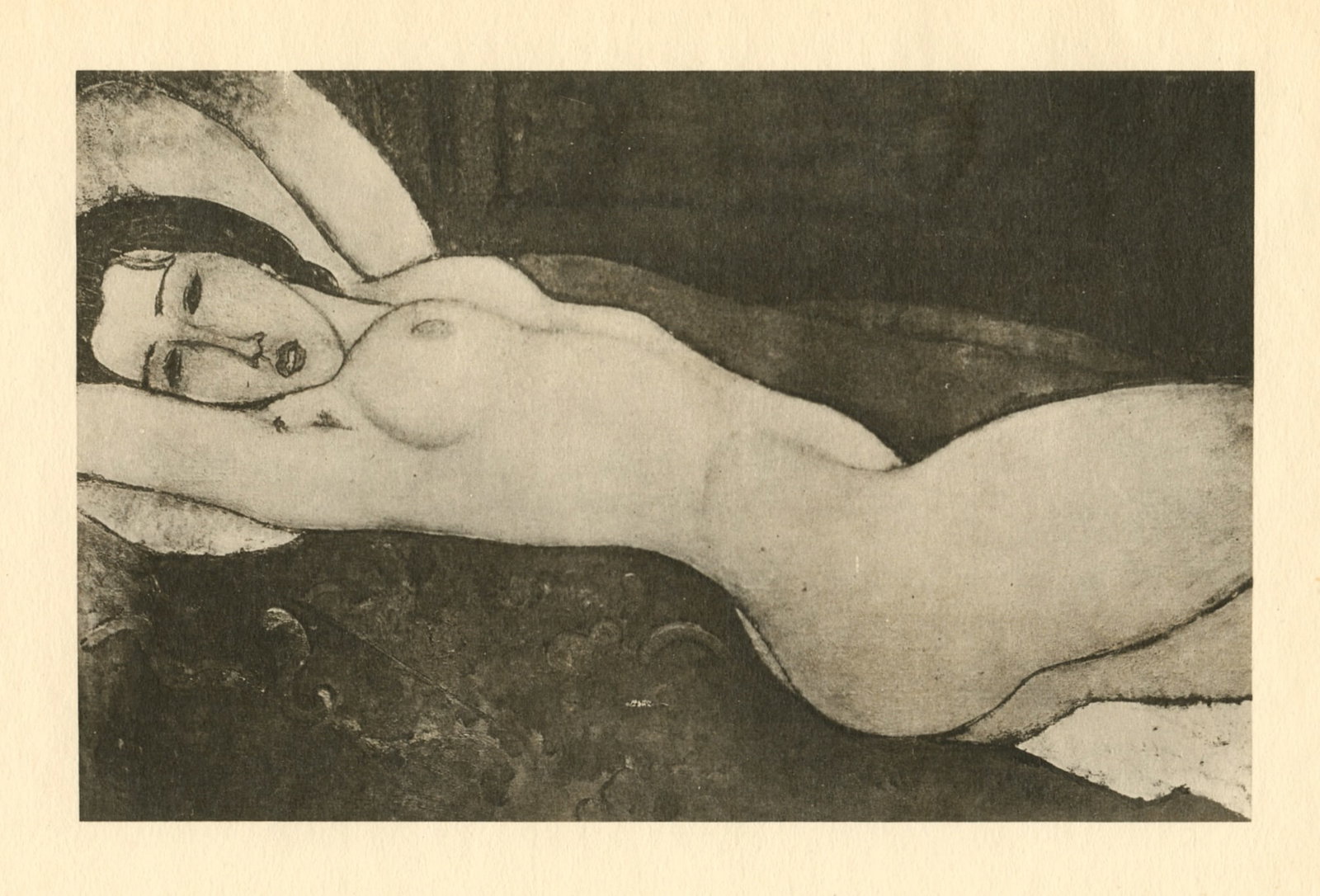Amedeo Modigliani "Femme endormie": Medium: collotype (after the painting). Printed in 1926 at the Leon Marotte atelier and published in an edition of 1000 by Editions des Quatre Chemins. Image size: 4 3/4 x 7 1/2 inches (122 x 190 mm).