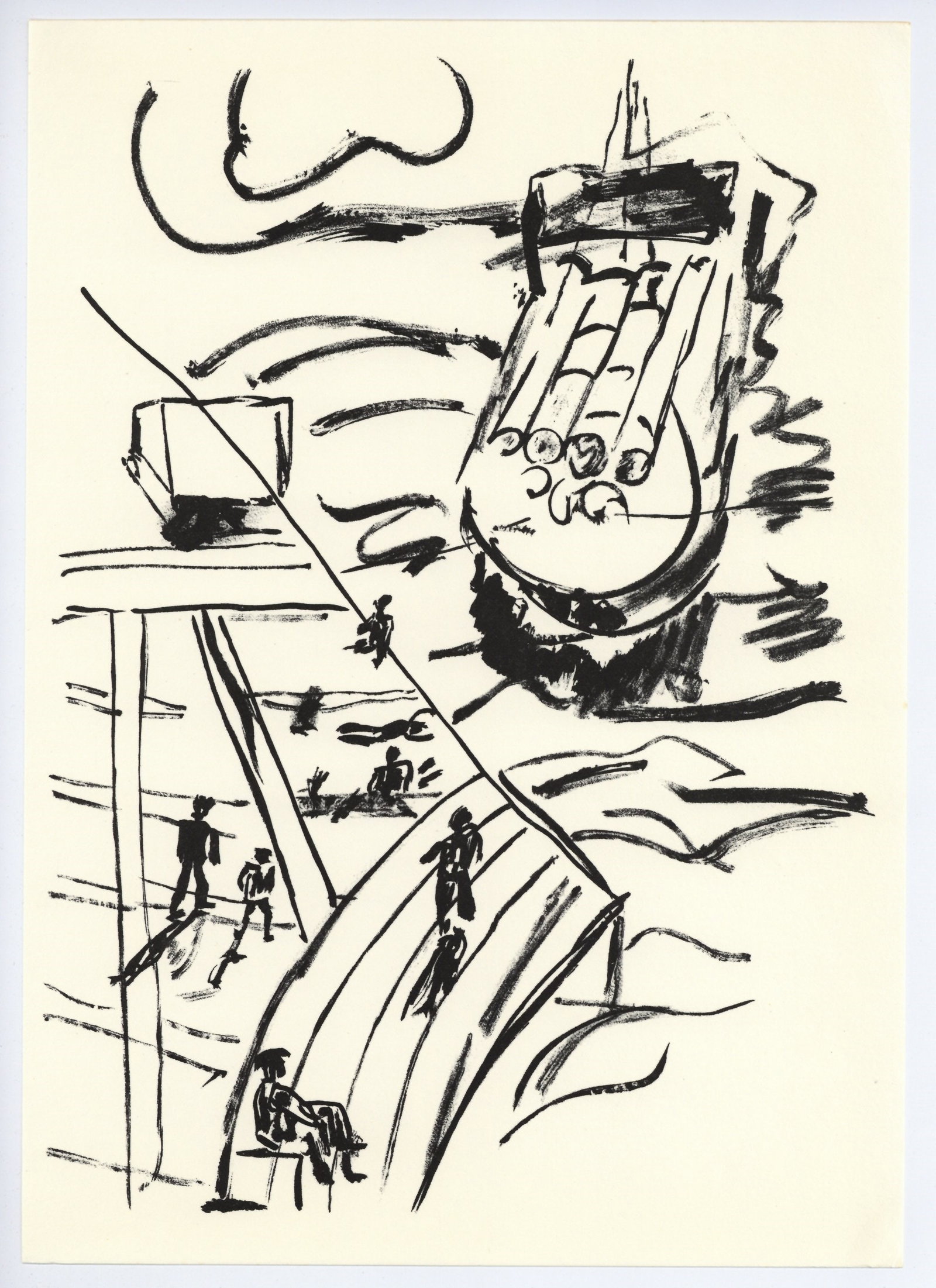 Fernand Leger "Mes Voyages": Medium: offset lithograph (after the original). Printed on Velin bouffant paper from the Papeteries de Hauteville and published by Edito-Service Geneve in 1980. This reproduces one of the original