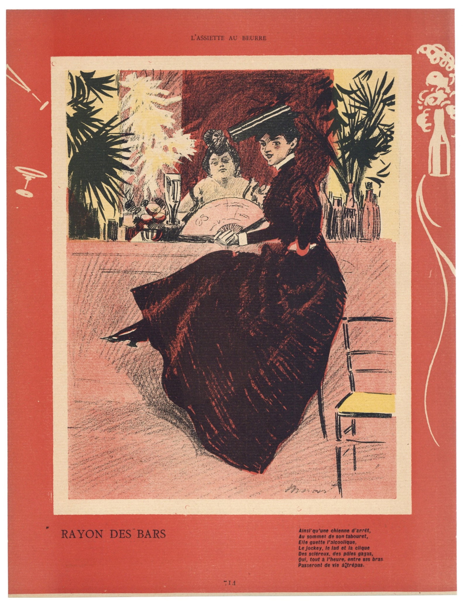Tony Minartz lithograph, 1902: Medium: lithograph. Printed in 1902 for L'Assiette au Beurre (a satirical French journal which expressed political and social commentary through lithography). Size: 12 1/4 x 9 1/4 inches (310 x 236