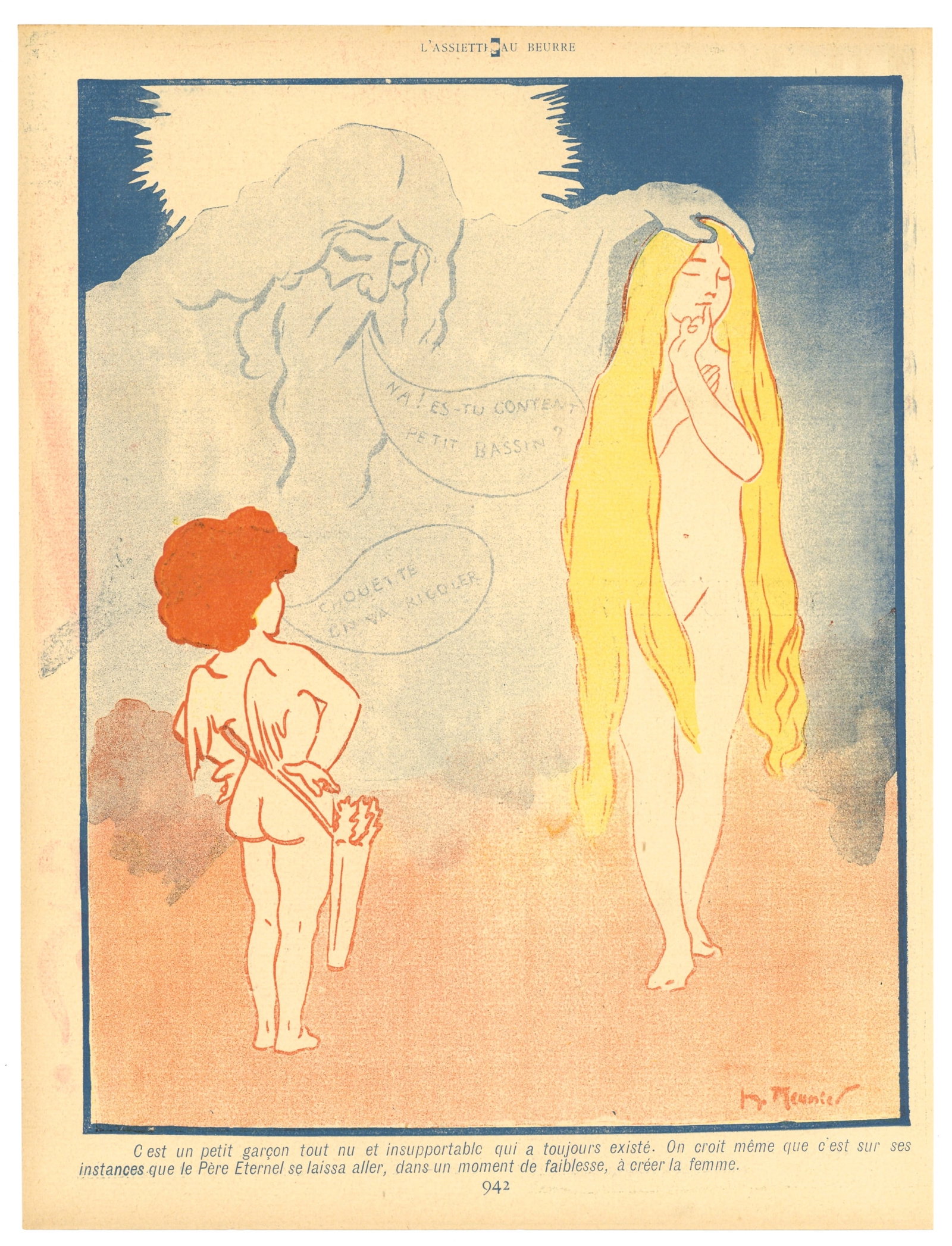 Georges Meunier lithograph, 1902: Medium: lithograph. Printed in 1902 for L'Assiette au Beurre (a satirical French journal which expressed political and social commentary through lithography). Size: 12 1/4 x 9 1/4 inches (310 x 235
