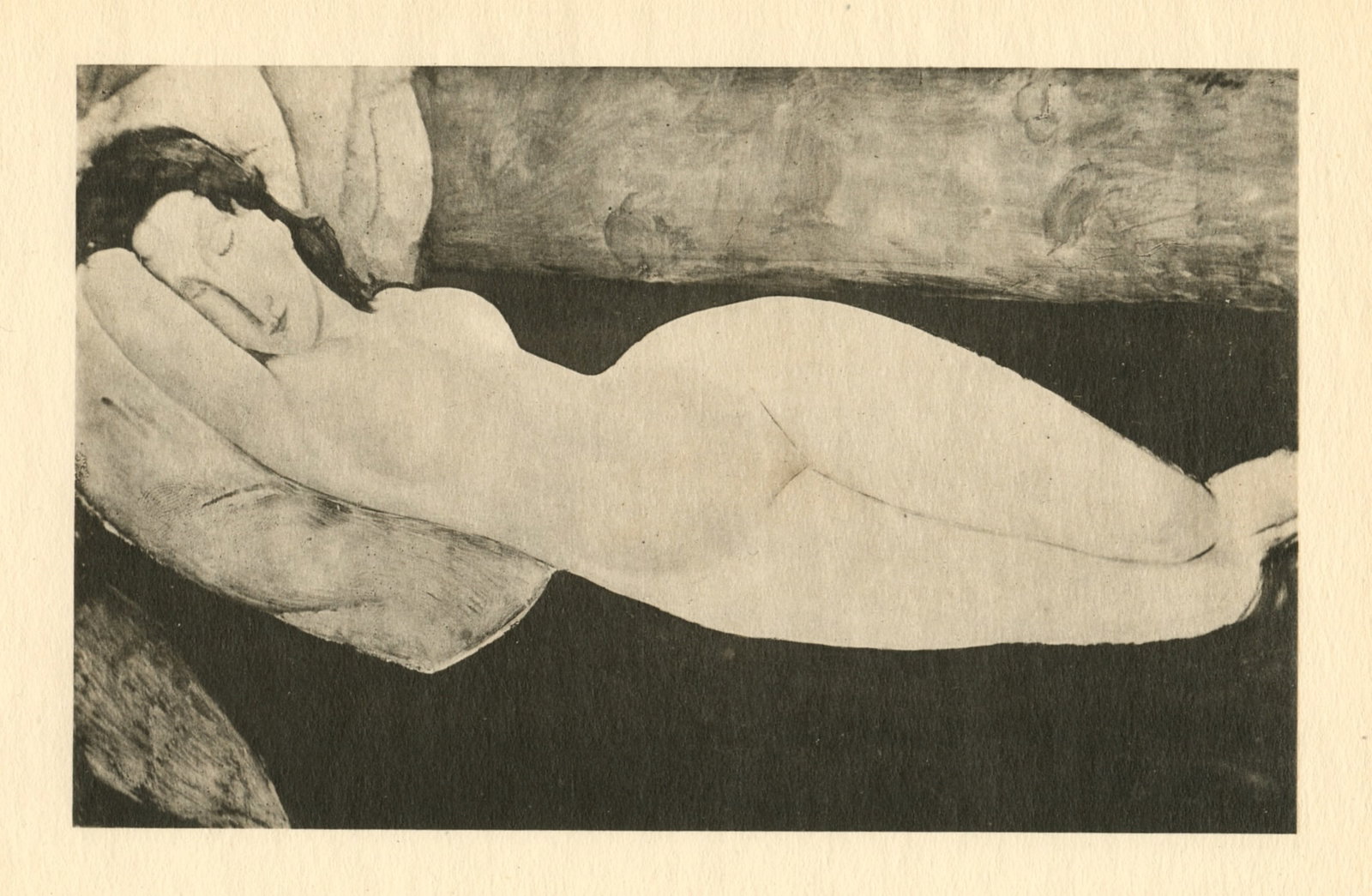 Amedeo Modigliani "Nu couche": Medium: collotype (after the painting). Printed in 1926 at the Leon Marotte atelier and published in an edition of 1000 by Editions des Quatre Chemins. Image size: 5 x 8 inches (125 x 202 mm). Sheet s