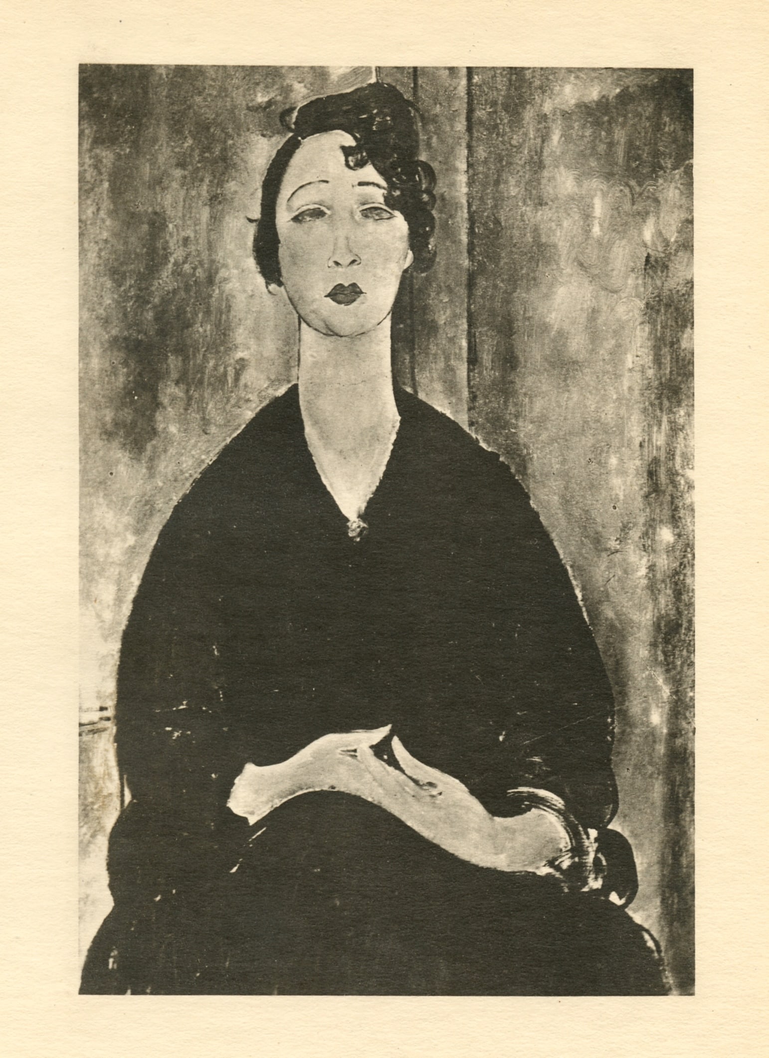 Amedeo Modigliani "Jeune femme": Medium: collotype (after the painting). Printed in 1926 at the Leon Marotte atelier and published in an edition of 1000 by Editions des Quatre Chemins. Image size: 7 3/4 x 5 1/4 inches (197 x 131 mm).