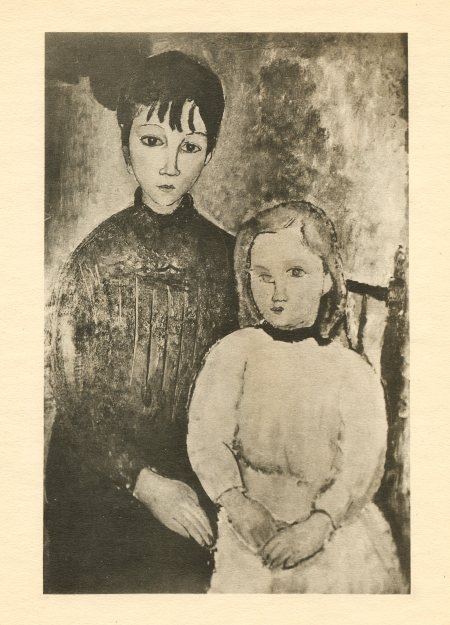 Amedeo Modigliani "Deux jeunes filles": Medium: collotype (after the painting). Printed in 1926 at the Leon Marotte atelier and published in an edition of 1000 by Editions des Quatre Chemins. Image size: 8 x 5 1/4 inches (203 x 132 mm). She