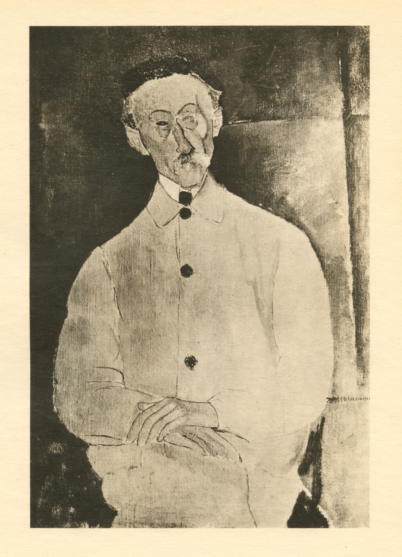 Amedeo Modigliani "Portrait de M. Lepoutre": Medium: collotype (after the painting). Printed in 1926 at the Leon Marotte atelier and published in an edition of 1000 by Editions des Quatre Chemins. Image size: 8 x 5 1/2 inches (203 x 138 mm). She