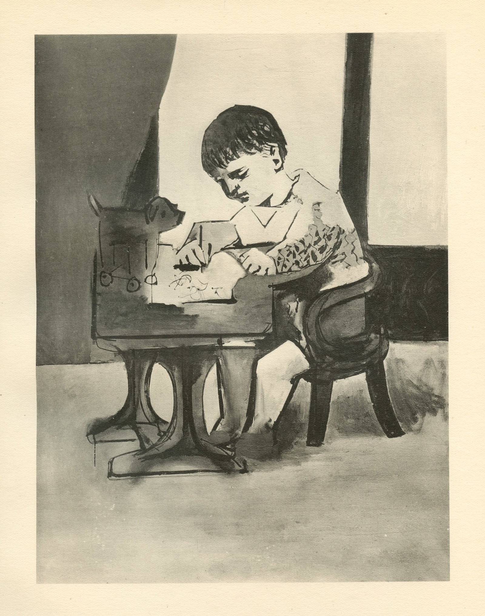 Pablo Picasso - Portrait of a Boy: Medium: collotype (after the painting). Printed in Paris in 1926 in an edition of 700 and published by Christian Zervos for the art revue Cahiers d'Art. Image size: 8 1/2 x 6 1/2 inches. Sheet size: 1