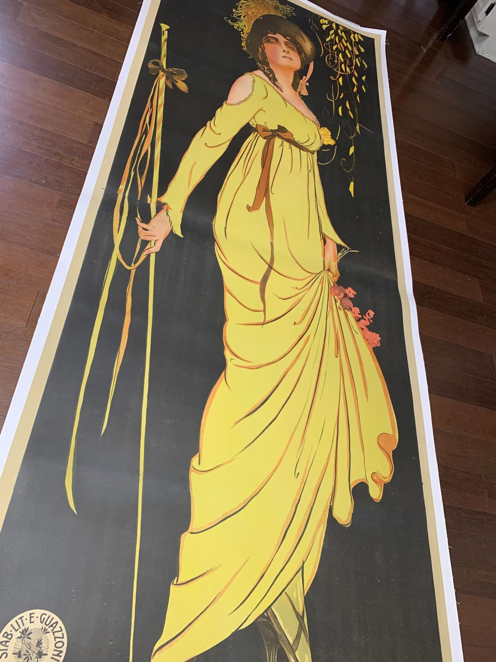 Tosca - Art by Tito Corbella (1918) 37x107 Italian Movie Poster LB - 10