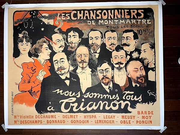 Les Chansonniers - Art By Grun (1897) 43.375x54.875 French Advertising Poster LB: Les Chansonniers - Art By Grun (1897) 43.375x54.875 French Advertising Poster LB Reserve: $1,700.00 Shipping: Domestic: Flat-rate of $42.00 to anywhere within the contiguous U.S. International: Foreig