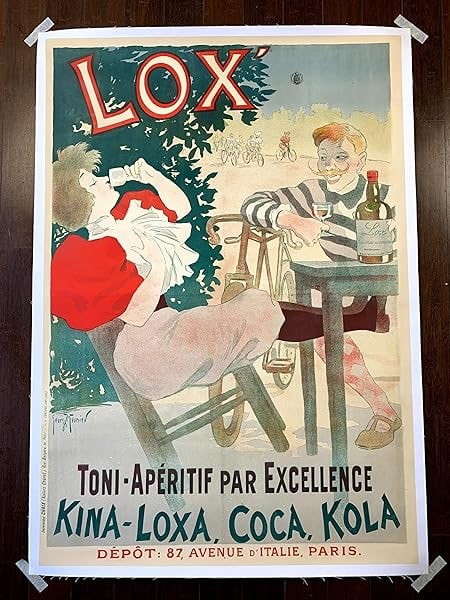 Lox Toni-Apertif - Art By Famed Artist Georges Meunier (1895) 33.75x48.375 French Chromolithograph (1 of 8)