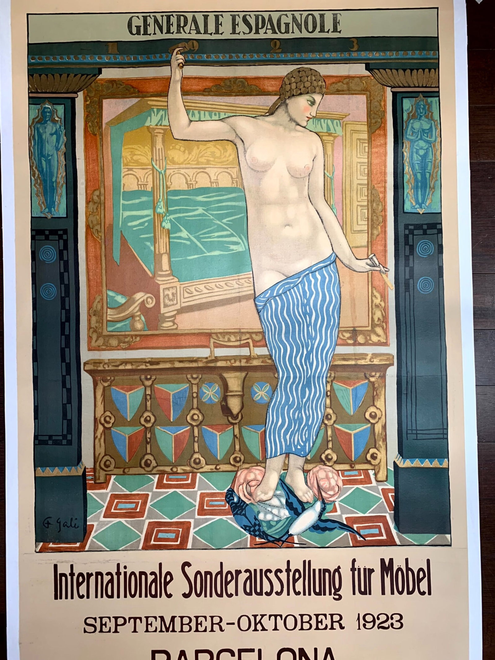 Internationale Sonderausstellung - Barcelona - Art by Gali (1923) 29.75x50.5 Spanish Poster - 6