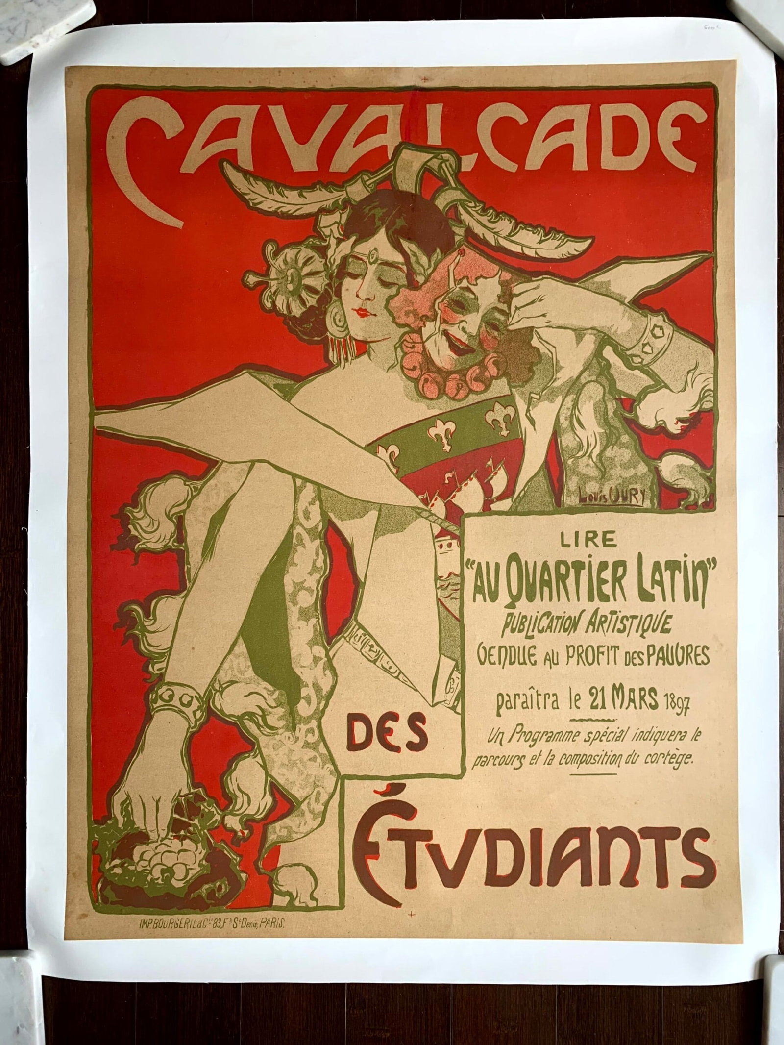 Cavalcade Des Etudiants - Art Louis Oury (1897) 24.5x31.5 French Lithograph Poster: Cavalcade Des Etudiants - Art Louis Oury (1897) 24.5x31.5 French Lithograph Poster Reserve: $849.00 Shipping: Domestic: Flat-rate of $42.00 to anywhere within the contiguous U.S. International: Foreig
