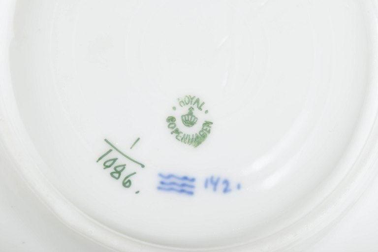 Royal Copenhagen, Denmark. Blue Fluted Full Lace, set of two porcelain salad plates with decoration - 5
