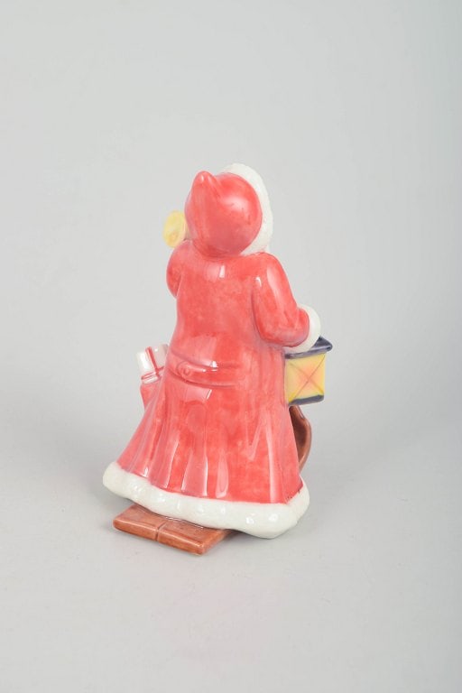 Royal Copenhagen, Denmark. Rare Santa Claus porcelain figurine with lantern and gift sack. Dated - 3