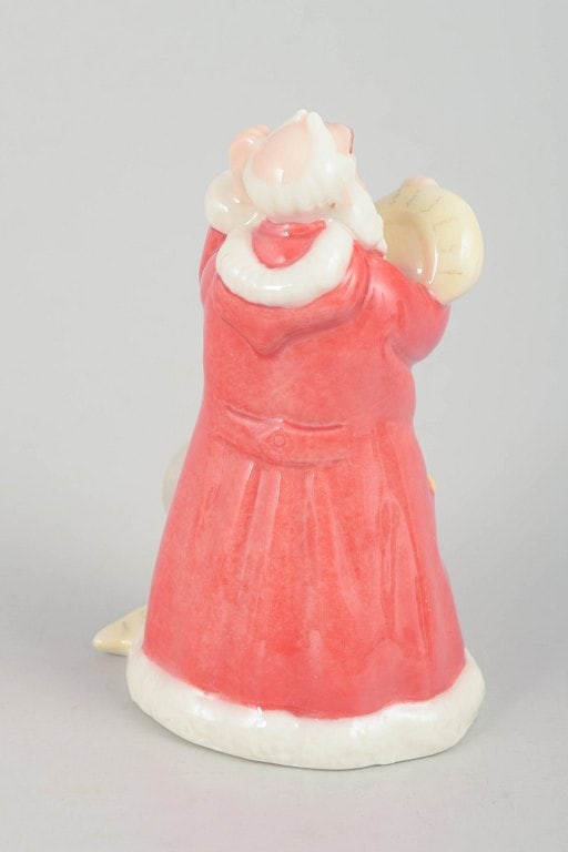 Royal Copenhagen, Denmark. Rare Santa Claus porcelain figurine with teddy bear and toy. Dated 2003. - 3