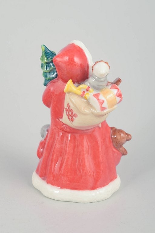 Royal Copenhagen, Denmark. Rare Santa Claus porcelain figurine with gift sack over the shoulder. - 3
