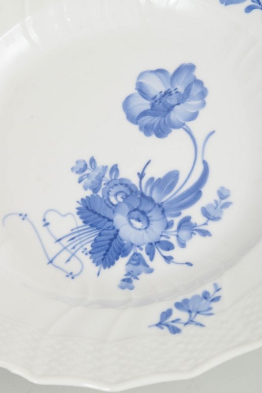 Royal Copenhagen, Denmark. Blue Flower Curved, set of four porcelain dinner plates with decoration - 3
