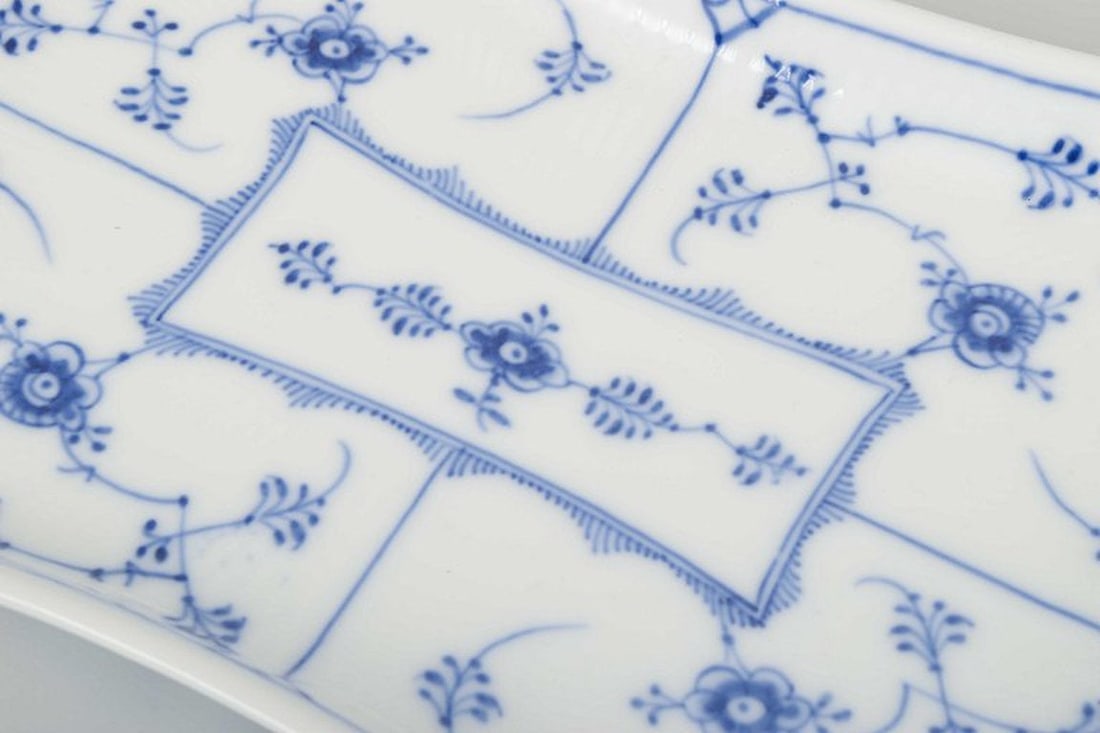 Royal Copenhagen Blue Fluted Plain. Rectangular dish in hand-painted porcelain. 1969-1973. - 3