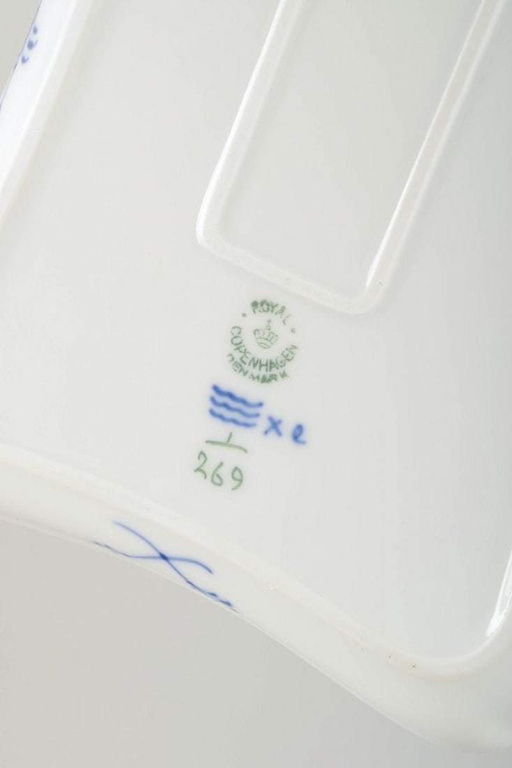 Royal Copenhagen Blue Fluted Plain. Rectangular dish in hand-painted porcelain. 1969-1973. - 4