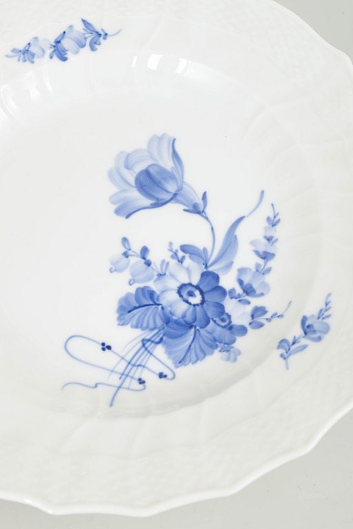 Royal Copenhagen, Denmark. Blue Flower Curved, set of four porcelain dinner plates with decoration - 3