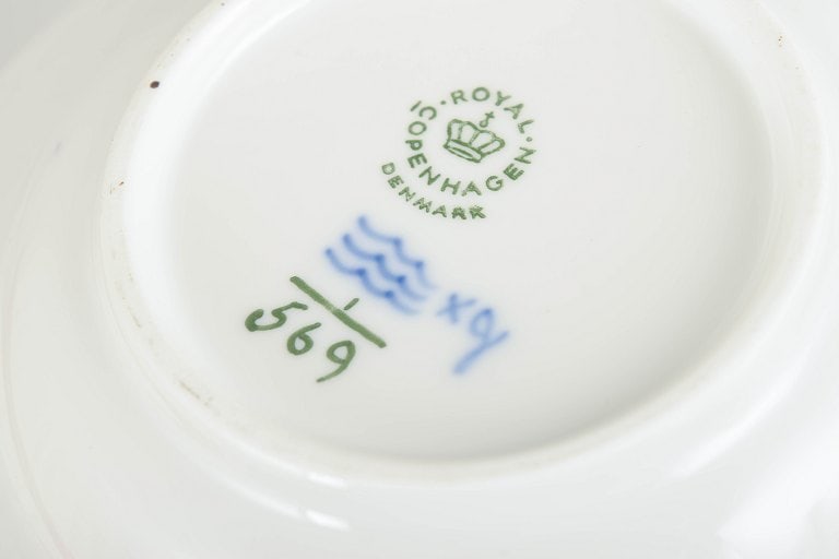Royal Copenhagen, Denmark. Blue Fluted Half Lace, set of two porcelain small deep plates with - 4