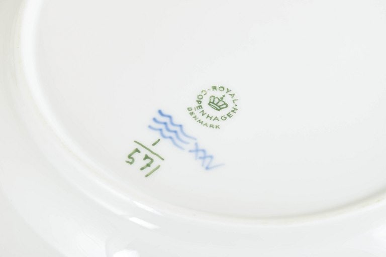 Royal Copenhagen, Denmark. Blue Fluted Half Lace, set of four porcelain dinner plates with - 4