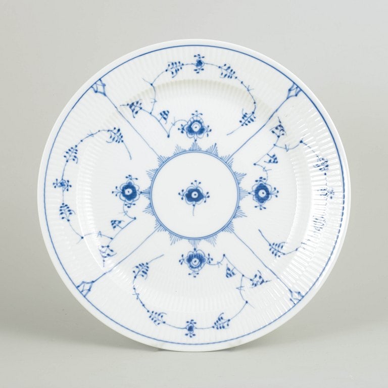 Royal Copenhagen, Denmark. Blue Fluted Plain porcelain dish with decoration in cobalt blue. Approx. (1 of 4)