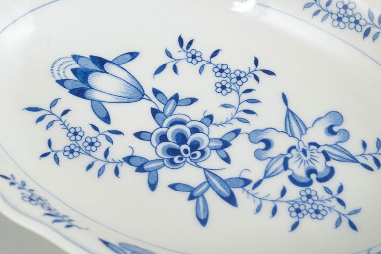Meissen, Germany. Blue Orchid, oval porcelain bowl with blue decoration. Approx. 1940s. - 3
