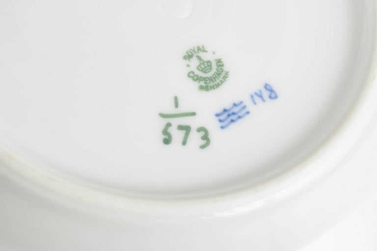 Royal Copenhagen, Denmark. Blue Fluted Half Lace set of four salad plates with underglaze cobalt - 4