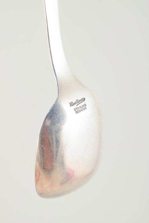 Royal Copenhagen, Denmark. Saxon Flower porcelain mustard jar with lid and silver spoon. Approx. - 6