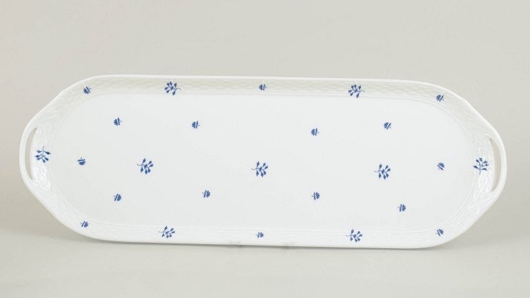 Herend, Hungary. Large oval porcelain tray with gilding along the rim. Circa 1930s. (1 of 4)