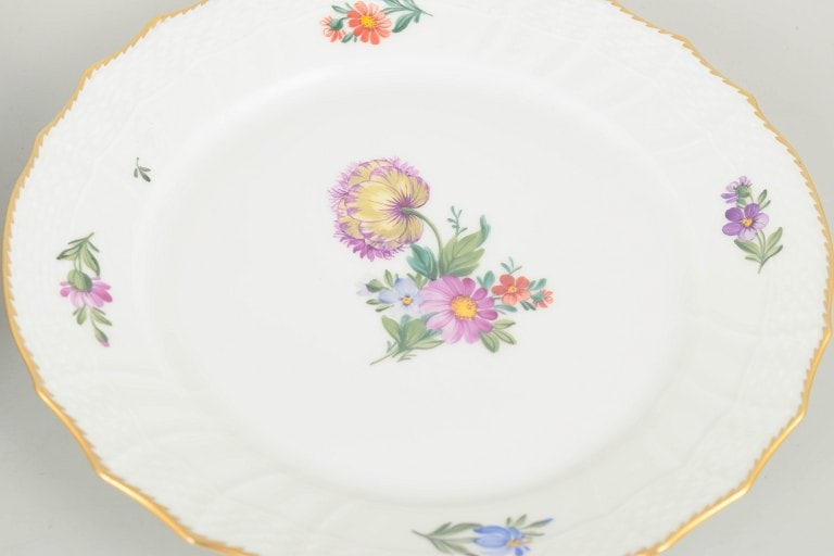 Royal Copenhagen, Denmark. Saxon Flower set of two lunch plates. Approx. 1920s. - 3