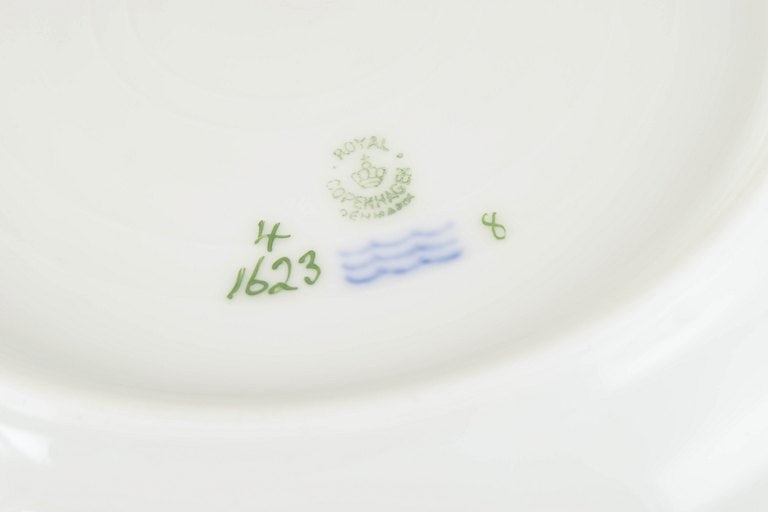 Royal Copenhagen, Denmark. Saxon Flower set of four lunch plates. Approx. 1920s. - 4
