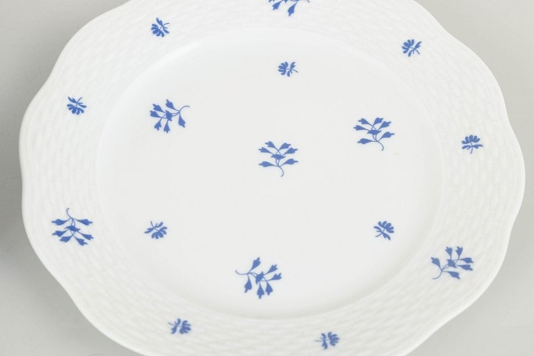 Herend, Hungary. Set of six porcelain plates with blue floral motif. Circa 1930s. - 3