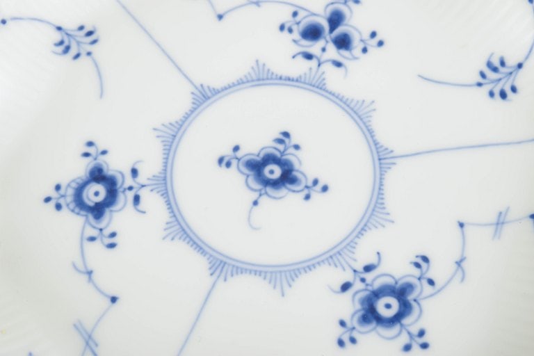 Royal Copenhagen, Denmark. Blue Fluted Plain, porcelain dish with decoration in cobalt blue. Approx. - 3