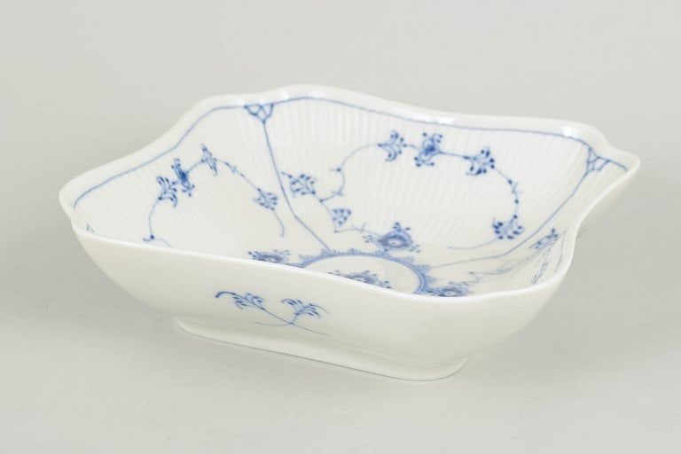 Royal Copenhagen, Denmark. Blue Fluted Plain square porcelain dish in underglaze blue. Approx. (1 of 4)