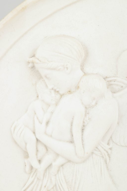 Royal Copenhagen, Denmark. Biscuit relief after Thorvaldsen, wall plaque with an angel motif. - 2