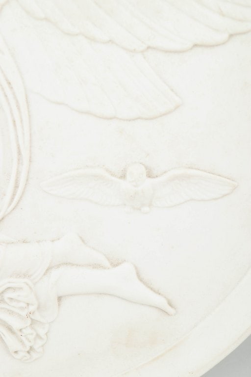 Royal Copenhagen, Denmark. Biscuit relief after Thorvaldsen, wall plaque with an angel motif. - 3