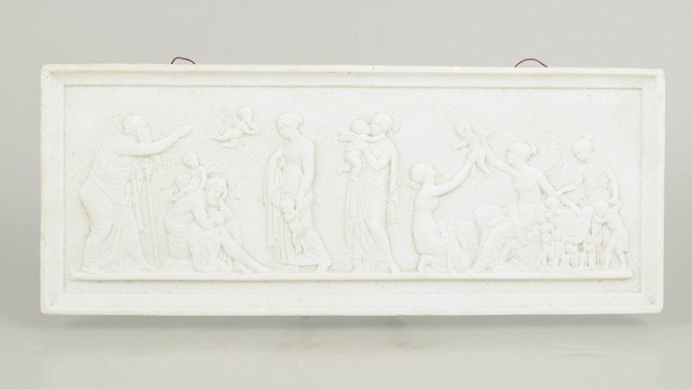 Royal Copenhagen, Denmark. Biscuit relief after Thorvaldsen, wall relief featuring a neoclassical (1 of 4)