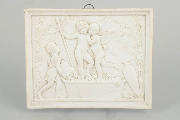Bing & Grøndahll, Denmark. Biscuit relief after Thorvaldsen, wall relief with figural motif. (1 of 4)