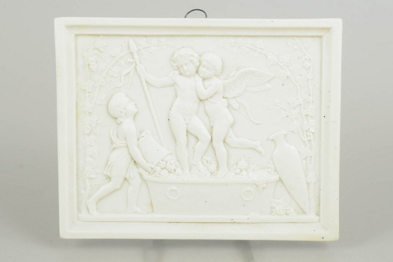 Bing & Grøndahll, Denmark. Biscuit relief after Thorvaldsen, wall relief depicting composition (1 of 4)