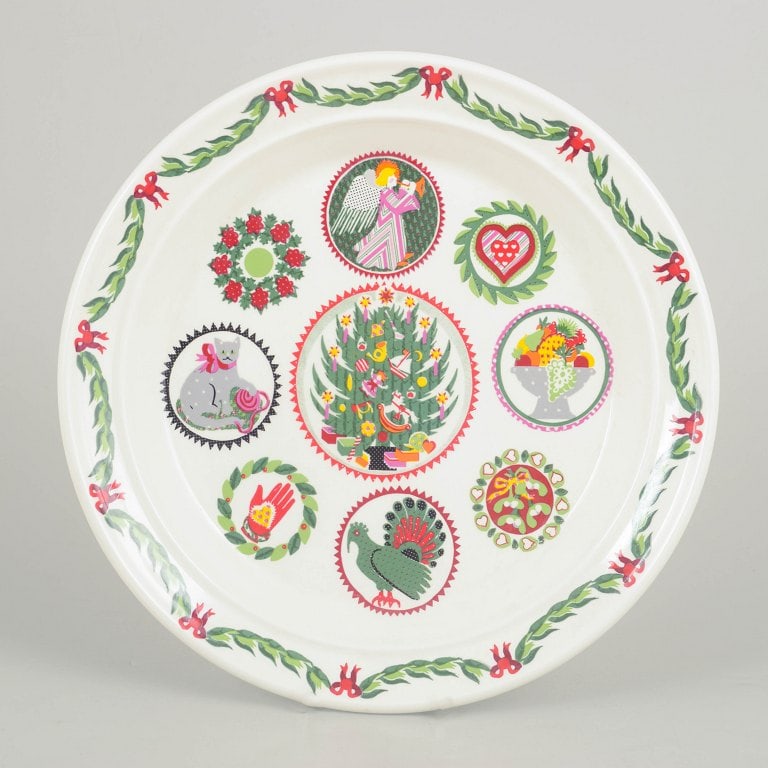 Susan Williams for Portmeirion, England. Porcelain plate with a multicoloured design. Dated 1983. (1 of 4)