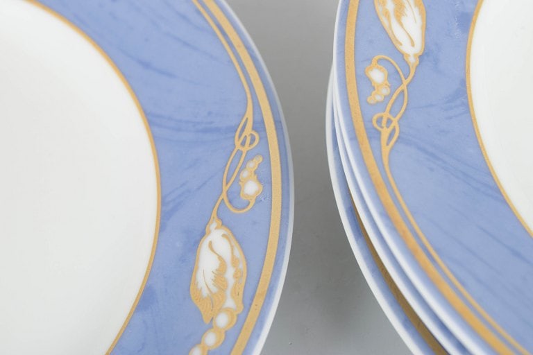 Royal Copenhagen, Denmark. Blue Magnolia, set of four porcelain plates. Approx. 1990s. - 3