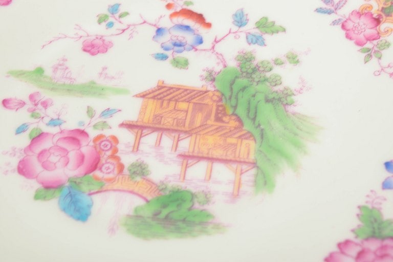 Royal Doulton, England. "Temple" porcelain cheese dome with colourful floral decoration. Approx. - 4