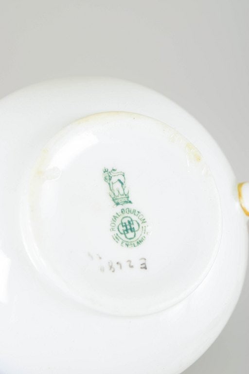 Royal Doulton, England. Temple series porcelain creamer and sugar bowl with colourful floral - 4