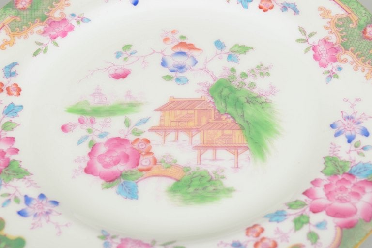 Royal Doulton, England. Temple series set of five porcelain salad plates with colourful floral and - 3
