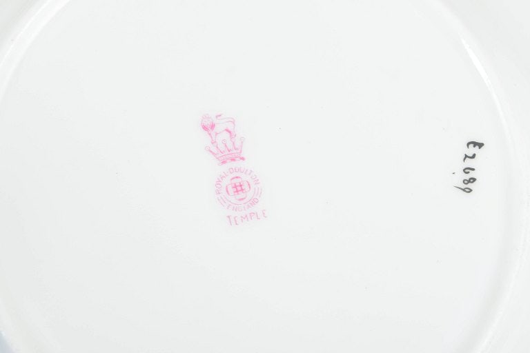 Royal Doulton, England. Temple series set of five porcelain salad plates with colourful floral and - 4