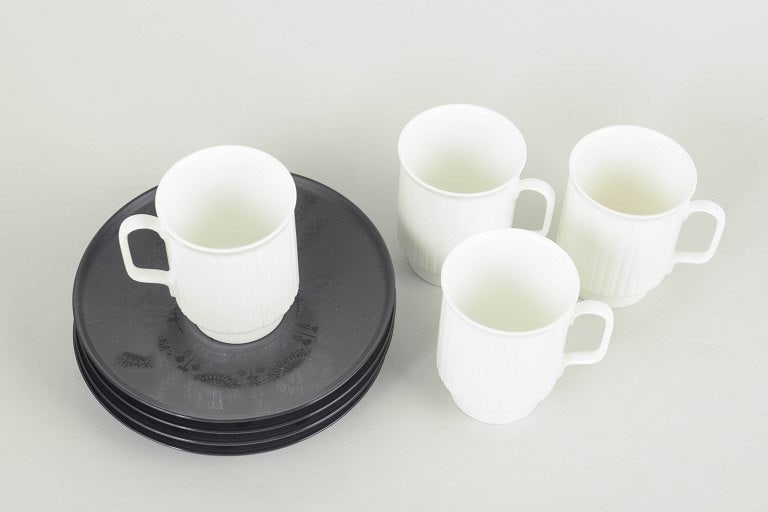 Tapio Wirkkala for Rosenthal, Germany. Set of four demitasse espresso cups with matching saucers. - 2