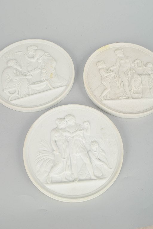 Bing & Grøndahll, Denmark. Set of seven biscuit wall plaques after Thorvaldsen. 20th century. - 3