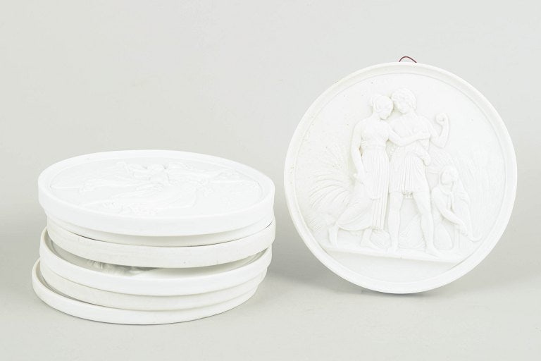 Bing & Grøndahll, Denmark. Set of seven biscuit wall plaques after Thorvaldsen. 19th and 20th (1 of 5)